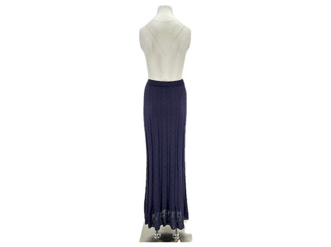 Falda larga de lana azul marino M Missoni - vista 2