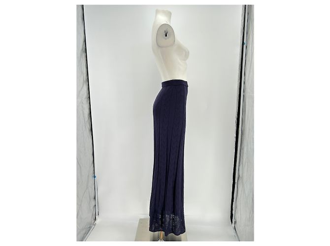 Falda larga de lana azul marino M Missoni - vista 3