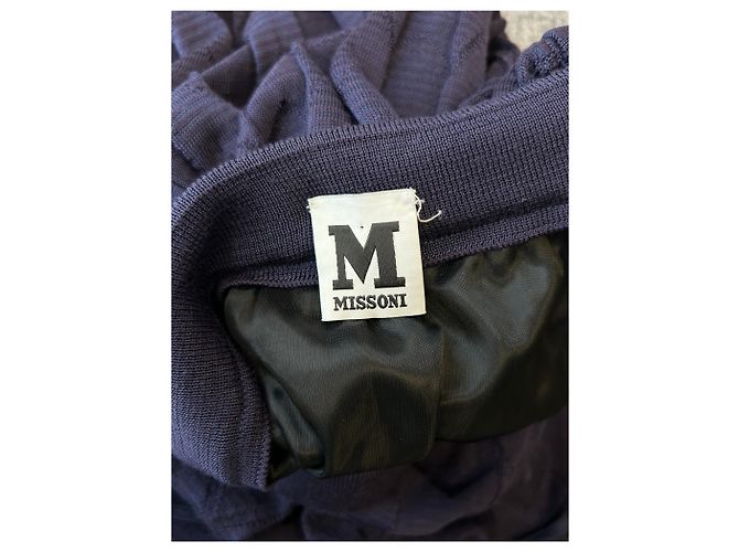 Falda larga de lana azul marino M Missoni - vista 7