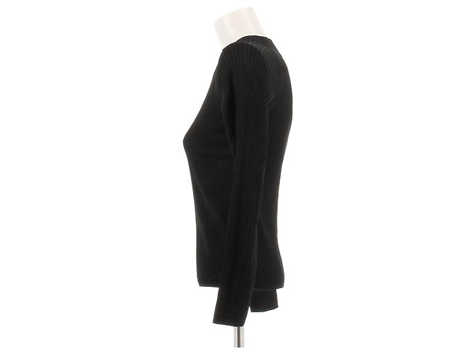 Top in maglia nera a maniche lunghe Courreges Nero - vista 4