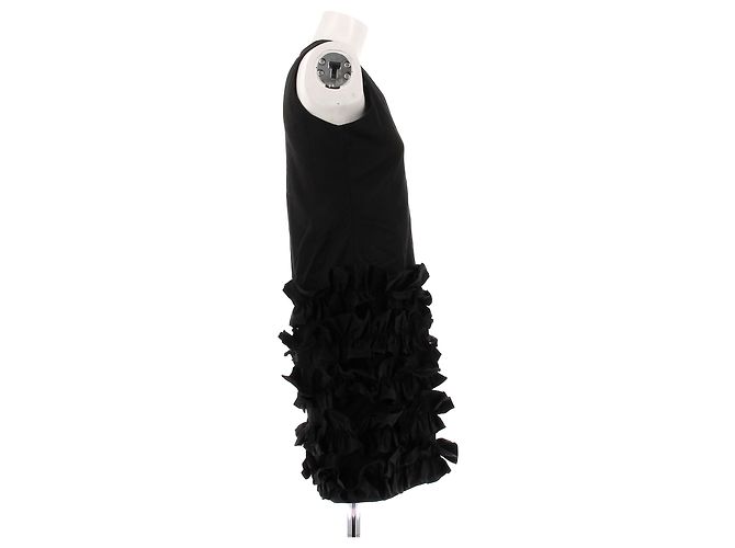 Autre Marque BITE Schwarzes kurzes Kleid mit Rüschen ohne Ärmel - Ansicht 3