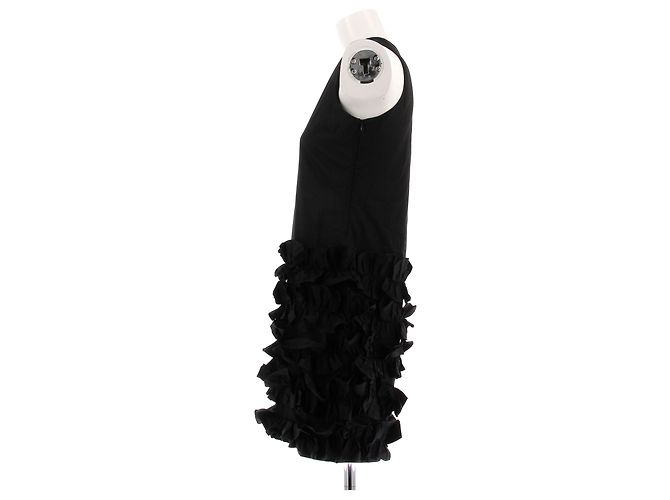 Autre Marque BITE Schwarzes kurzes Kleid mit Rüschen ohne Ärmel - Ansicht 4