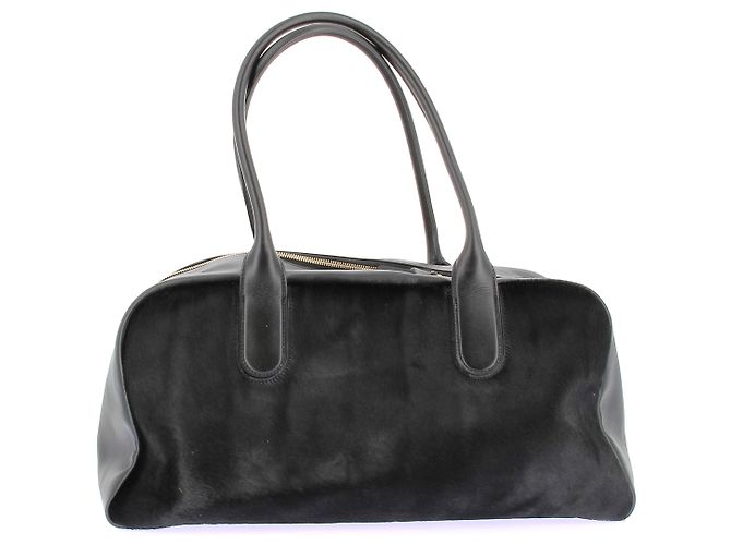 Autre Marque Borsa LOULOU STUDIO in pelliccia nera e pelle Nero - vista 2