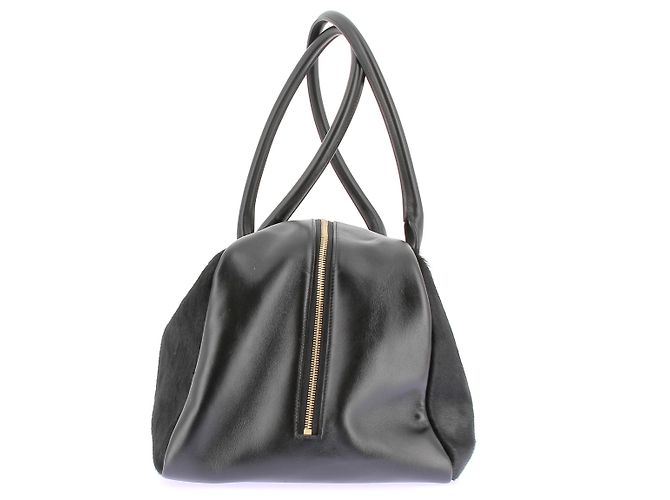 Autre Marque Borsa LOULOU STUDIO in pelliccia nera e pelle Nero - vista 3