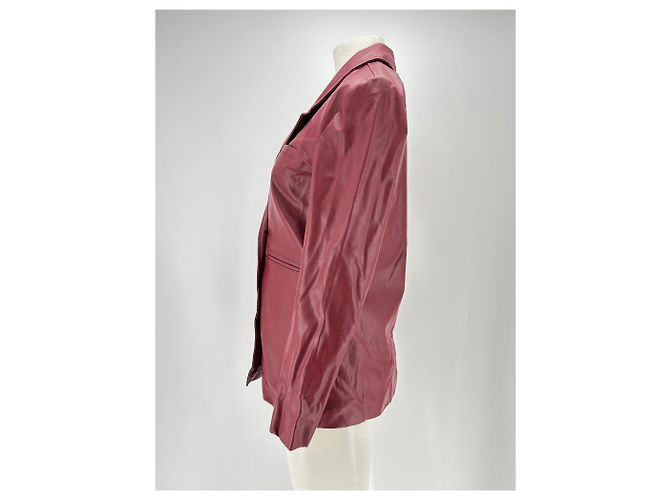 Les Benjamins Blazer de similicuir burdeos - vista 4