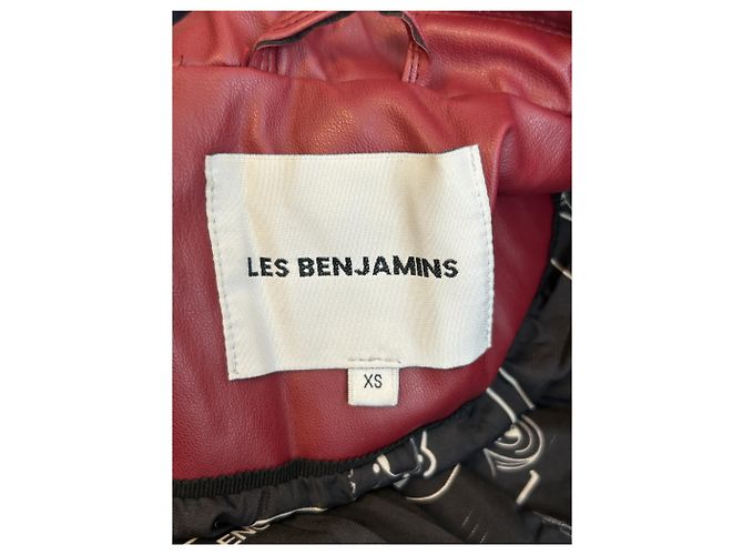 Les Benjamins Blazer de similicuir burdeos - vista 5