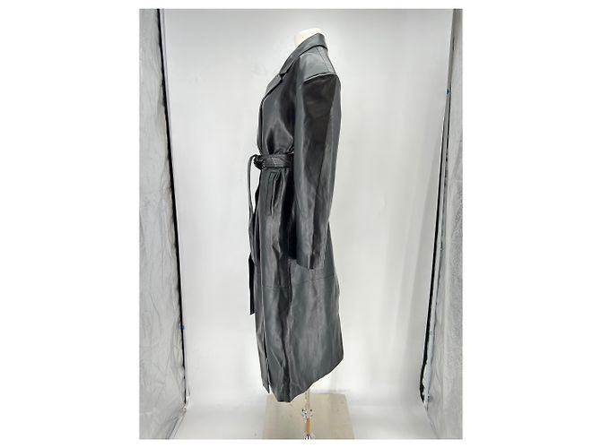 Autre Marque Trench-coat in similpelle Nero - vista 4