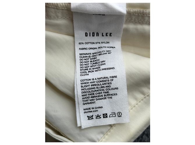 Autre Marque Calças DION LEE off-white de algodão Bege - vista 6