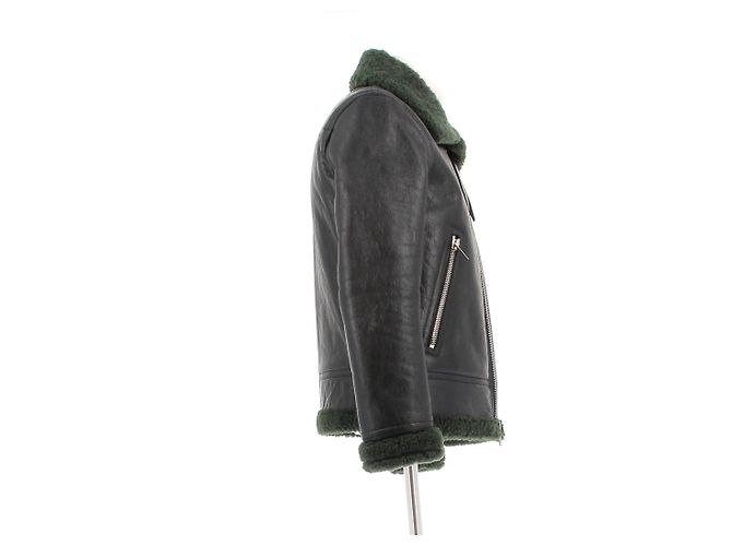 Dior Giubbotto in pelle e shearling Nero - vista 3