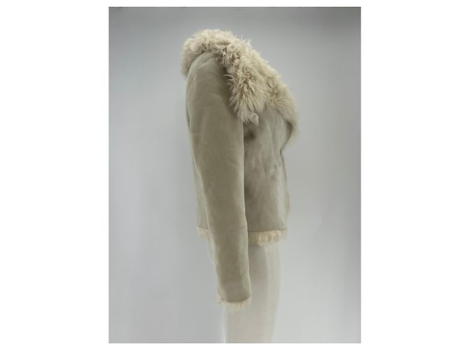 Giacca in pelliccia bianca Tory Burch Bianco - vista 3