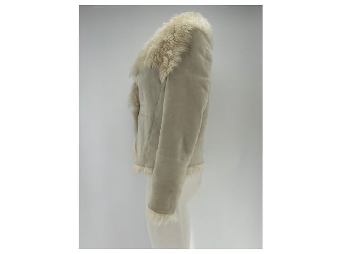 Giacca in pelliccia bianca Tory Burch Bianco - vista 4