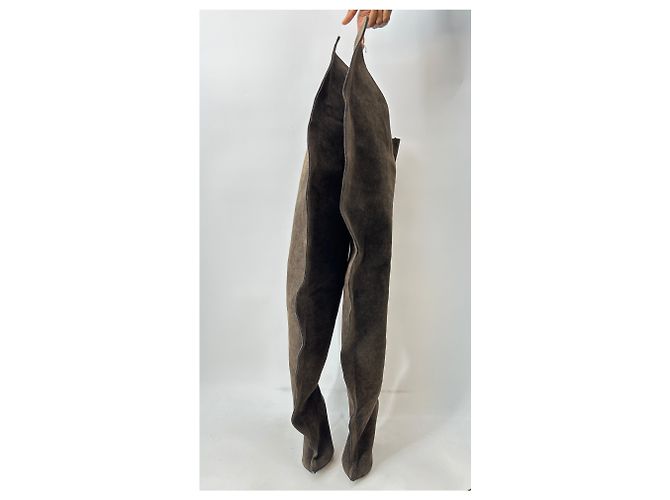 Isabel Marant Pour H&M Braune Jeans-Stiefel über dem Knie - Ansicht 4