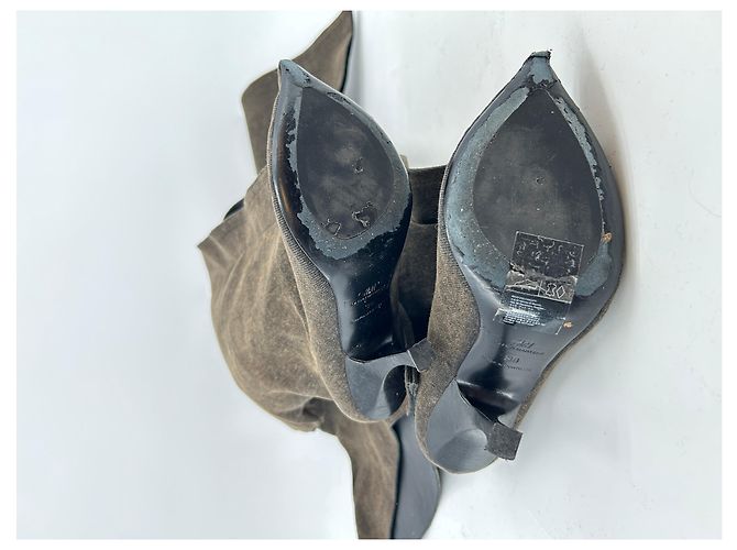 Isabel Marant Pour H&M Braune Jeans-Stiefel über dem Knie - Ansicht 6