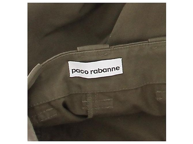 Pantalones Paco Rabanne de algodón caqui - vista 5
