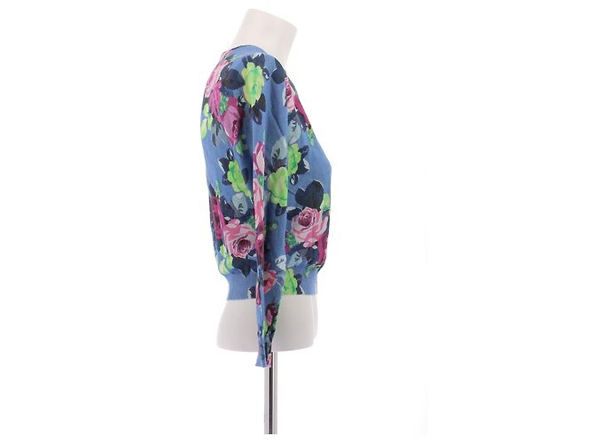 Suéter Carven de algodón azul con flores - vista 3