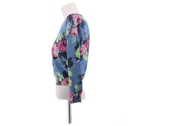 Suéter Carven de algodón azul con flores - vista 4