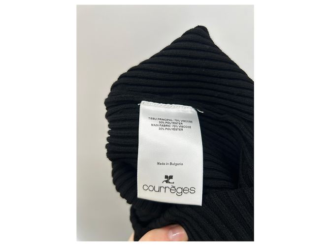 Courreges Langes Samtkleid in Schwarz - Ansicht 5