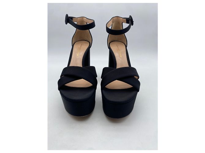Gianvito Rossi Sandali con zeppa neri Nero - vista 3