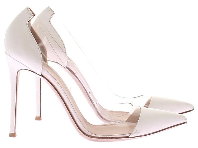 Décolleté Gianvito Rossi in pelle bianca Bianco - vista 3