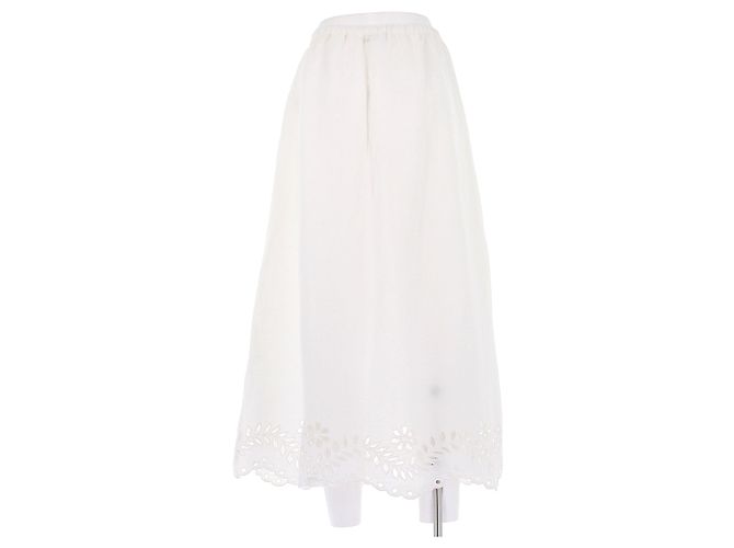 Autre Marque Falda larga de lino blanca MALINA Blanco - vista 2