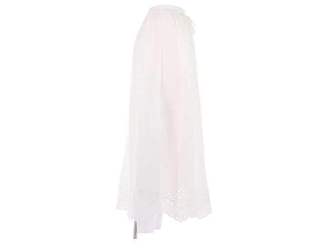 Autre Marque Falda larga de lino blanca MALINA Blanco - vista 3