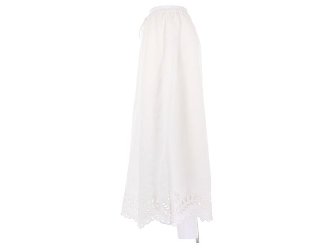 Autre Marque Falda larga de lino blanca MALINA Blanco - vista 4