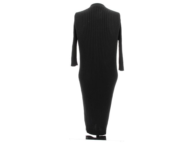 Chanel Langer schwarzer Baumwollcardigan - Ansicht 2