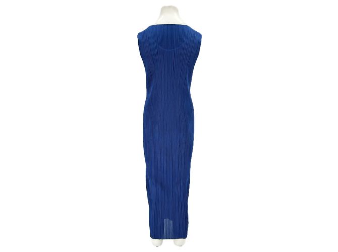 Pleats Please Ärmelloses Maxikleid Blau - Ansicht 2