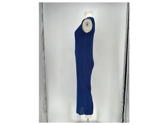 Pleats Please Ärmelloses Maxikleid Blau - Ansicht 4