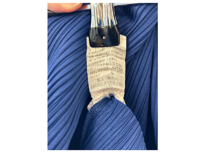 Pleats Please Ärmelloses Maxikleid Blau - Ansicht 5