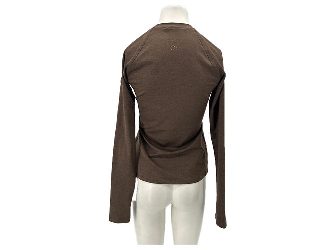 Autre Marque Dunkelbraunes Langarm-T-Shirt - Ansicht 2