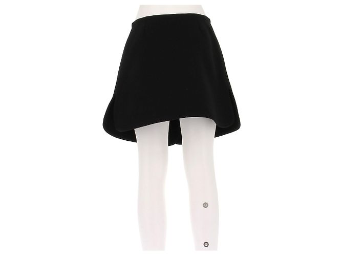 Falda corta de lana negra con botones Alaïa Negro - vista 2