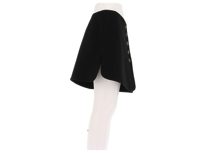 Falda corta de lana negra con botones Alaïa Negro - vista 3