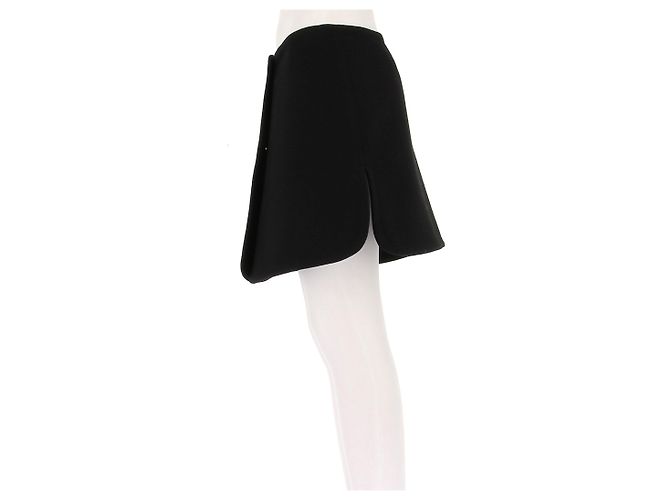 Falda corta de lana negra con botones Alaïa Negro - vista 4