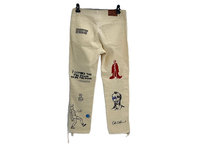 Autre Marque Jeans bordados crema KIDSUPERSTUDIO Beige - vista 2
