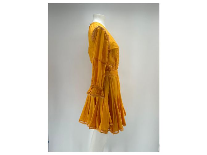 Autre Marque MISA Kurzes oranges Kleid mit langen Ärmeln XS - Ansicht 3