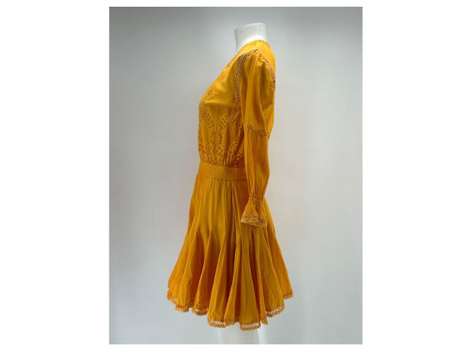 Autre Marque MISA Kurzes oranges Kleid mit langen Ärmeln XS - Ansicht 4