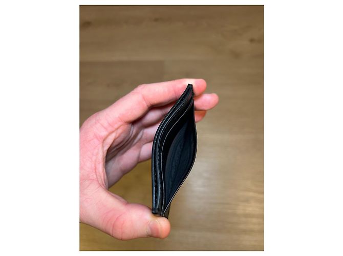 Gucci GG Embossed Black Leather Card Holder - view 4