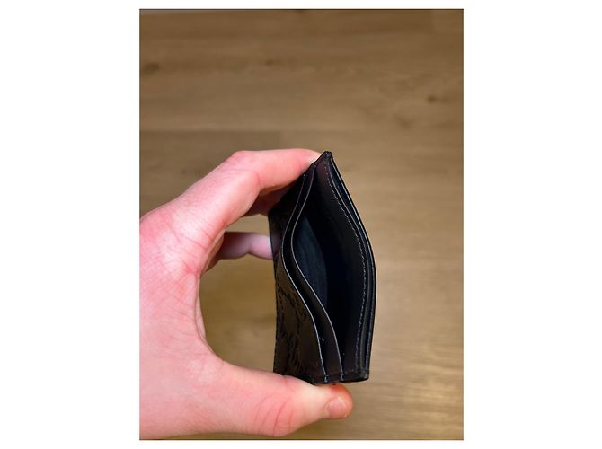 Gucci GG Embossed Black Leather Card Holder - view 7
