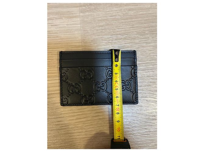 Gucci GG Embossed Black Leather Card Holder - view 9