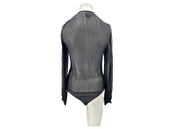 Patrizia Pepe Body transparente con strass Negro - vista 2