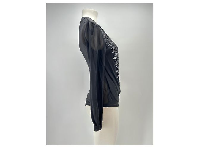 Patrizia Pepe Body transparente con strass Negro - vista 3