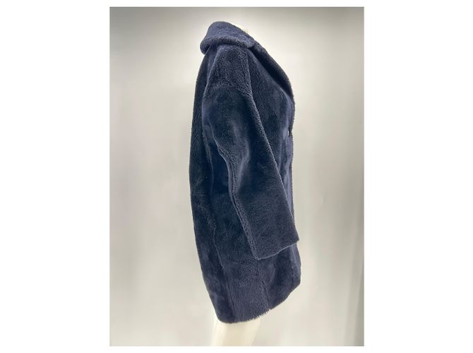 Céline Navy Blue Wool Coat - view 3