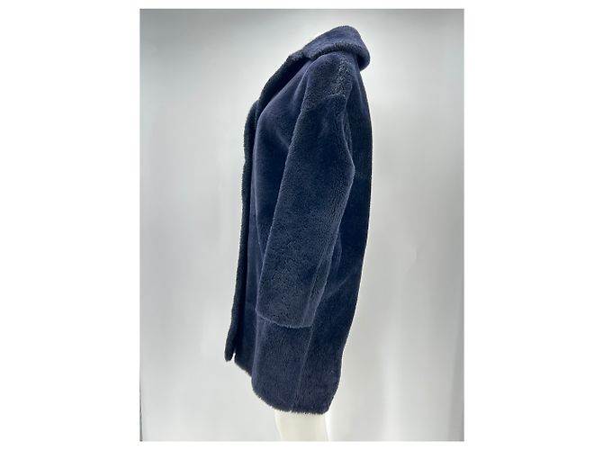 Céline Navy Blue Wool Coat - view 4