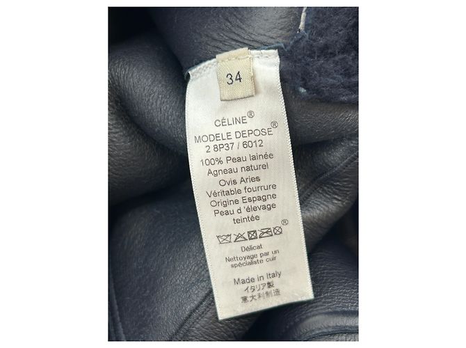 Céline Navy Blue Wool Coat - view 6
