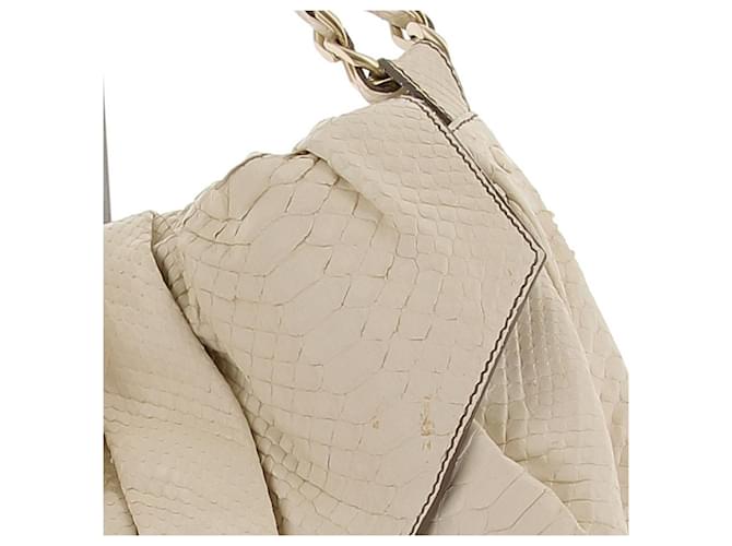 Zagliani Handtasche aus Pythonleder Weiß - Ansicht 10