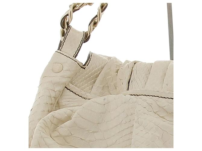 Zagliani Handtasche aus Pythonleder Weiß - Ansicht 11