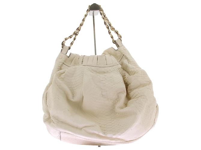 Zagliani Handtasche aus Pythonleder Weiß - Ansicht 2