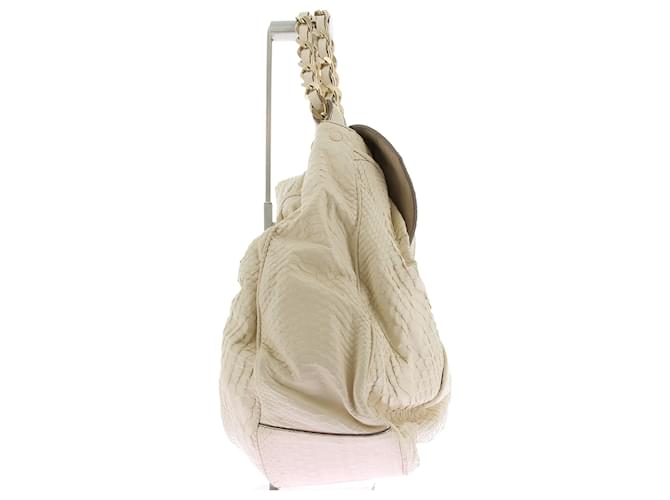Zagliani Handtasche aus Pythonleder Weiß - Ansicht 3