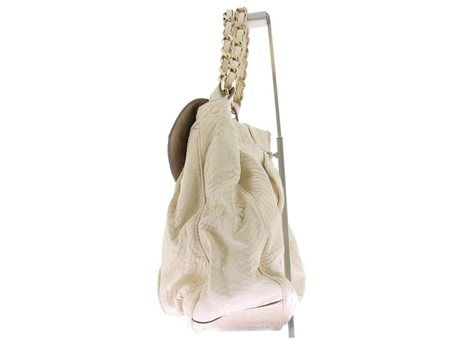 Zagliani Handtasche aus Pythonleder Weiß - Ansicht 4